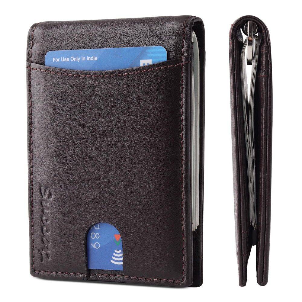 9277 Leather Money Clip Wallet Slim RFID Blocking Front Pocket Wallet